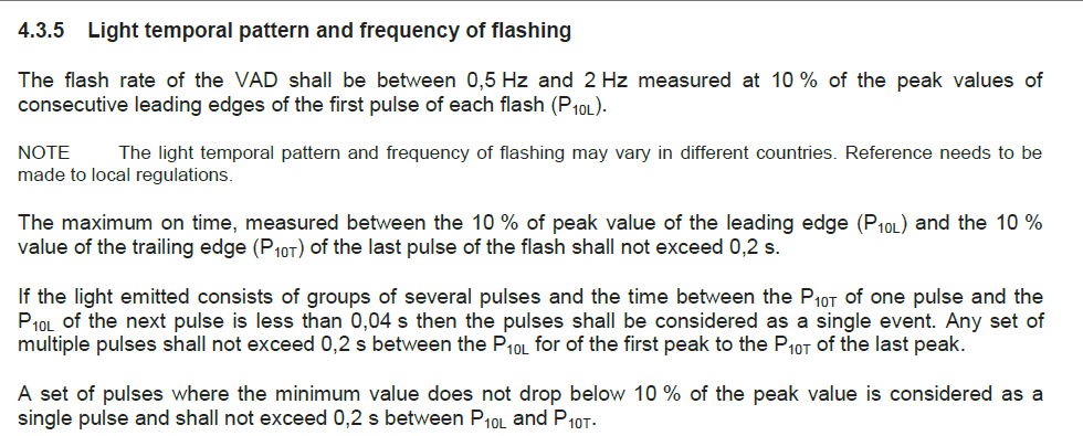 EN 54-23声光报警器光时间模式和闪光频率要求
