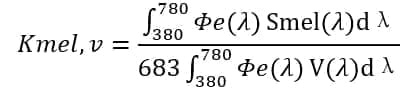 节律照明Kmel,v计算公式，CIE S 026:2018标准，α视觉流明辐射效率ELR，黑视素敏感曲线，积分球光谱仪测试，黑视素通量测量，翊明科技SPM5000系列